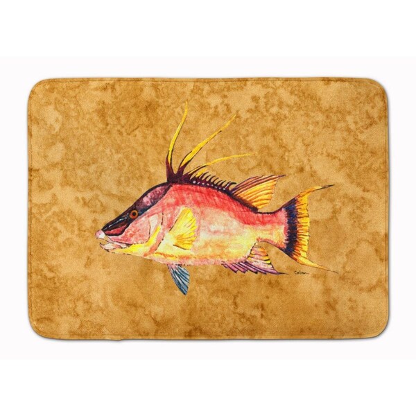 Carolines Treasures Hog Snapper on Gold Machine Washable Memory Foam Mat 8751RUG - main